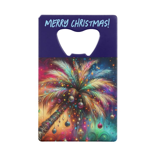 Whimsical Christmas Palm Tree Tropical Beach Vivid (Front)