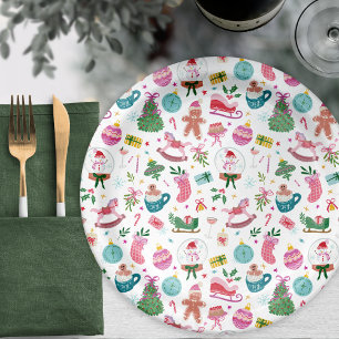 Whimsical Christmas Paper Plate