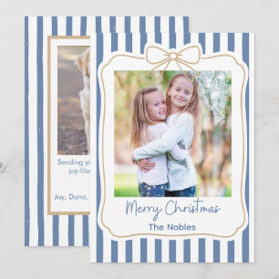 Whimsical Christmas Photo Bow Ribbon  Holiday Card