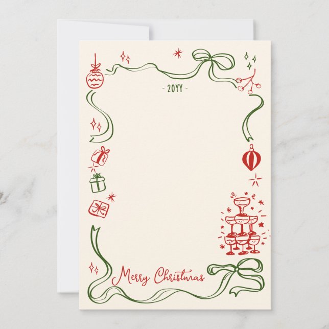 Whimsical Christmas Photo collage Holiday Card (Front)