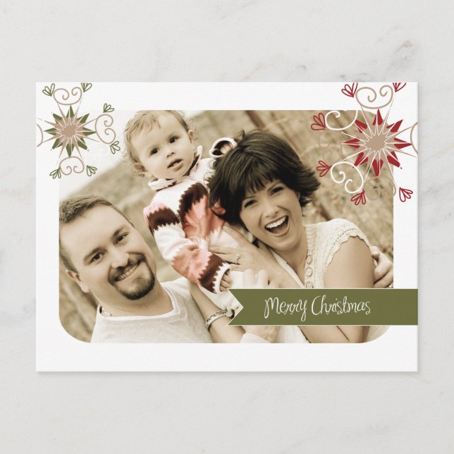 Whimsical Christmas Photo Postcards (Front)