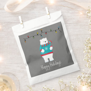 Whimsical Christmas Polar Bear Holiday Favour Bags