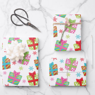 Whimsical Christmas Presents Gifts Wrapping Paper Sheet