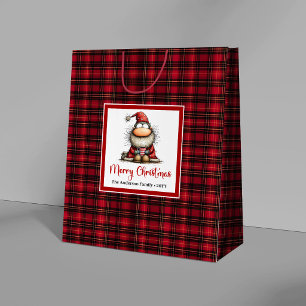 Whimsical Christmas Quirky Santa Minimal Gift Bag 