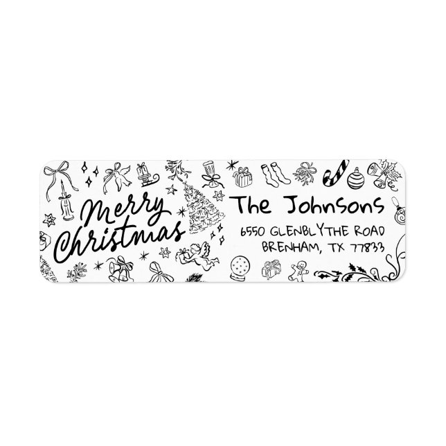 Whimsical Christmas  Return Address (Front)
