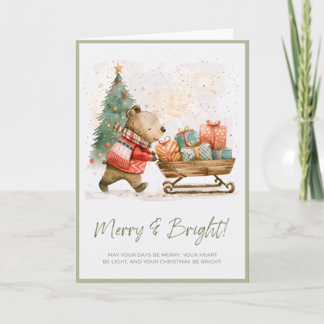 Whimsical Christmas Scene Card (Front)