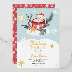 Whimsical Christmas snowman chocolate illustration