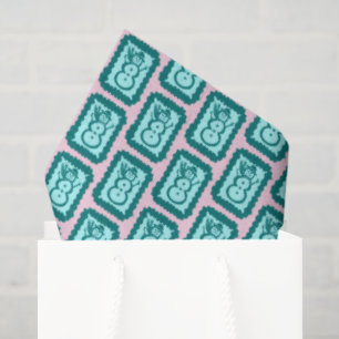 Whimsical Christmas Snowmen Cute Bright Holiday Tissue Paper