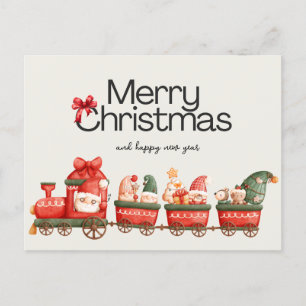 Whimsical Christmas Train Card 