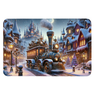 Whimsical Christmas Train Magnet