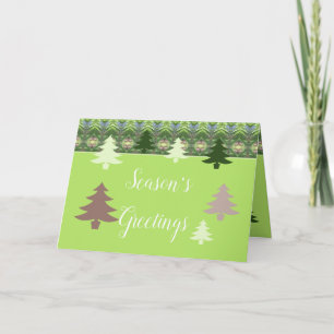 Whimsical Christmas Tree Accented Holiday Card