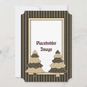 Whimsical Christmas tree and golden stars Holiday Card
