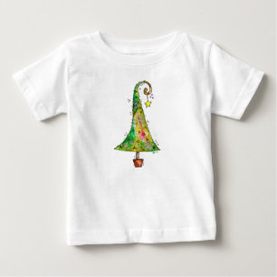 Whimsical Christmas Tree Baby T-Shirt