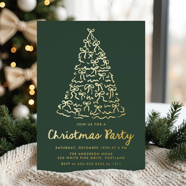 Whimsical Christmas Tree Bows Pine Green Holiday (Creator Uploaded)