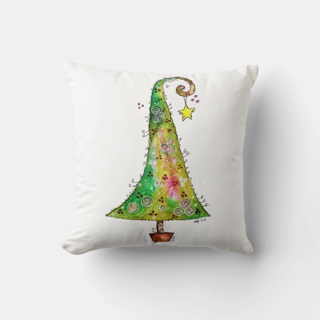 Whimsical Christmas Tree Cushion (Front)