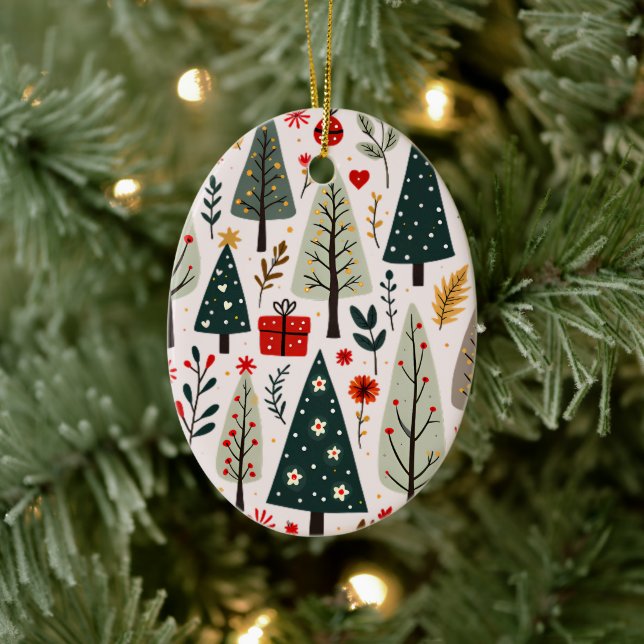 Whimsical Christmas Tree Forest Ceramic Tree Decoration (Tree)