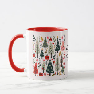 Whimsical Christmas Tree Forest Mug