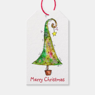 Whimsical Christmas Tree Gift Tags