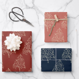 Whimsical Christmas Tree Holiday Christmas Wrapping Paper Sheet