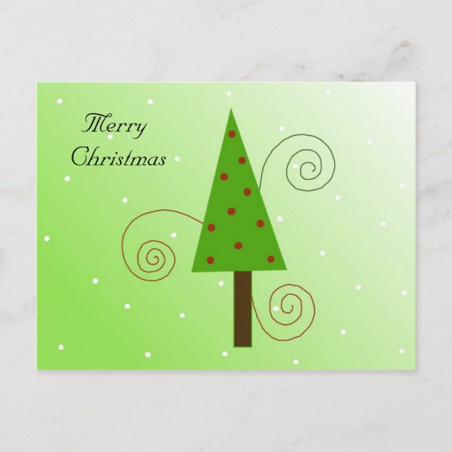 Whimsical Christmas Tree Holiday Postcard (Front)