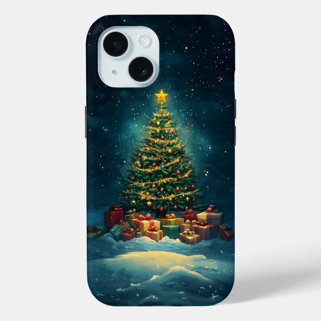 Whimsical Christmas Tree iPhone Case (Back)
