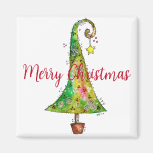 Whimsical Christmas Tree Magnet