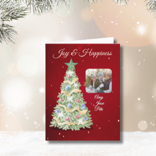 Whimsical Christmas Tree Photo Holiday Card