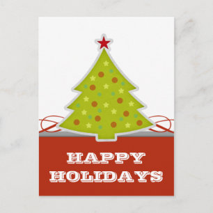 Whimsical Christmas Tree Postcard