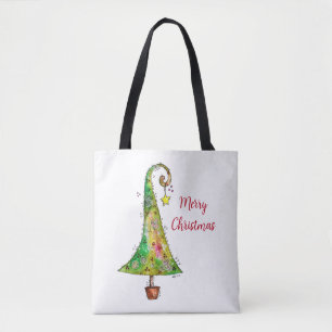 Whimsical Christmas Tree Tote Bag
