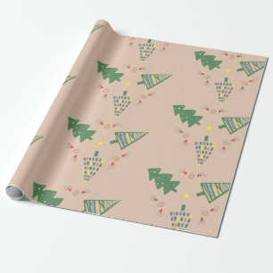 Whimsical Christmas Tree Wrapping Paper