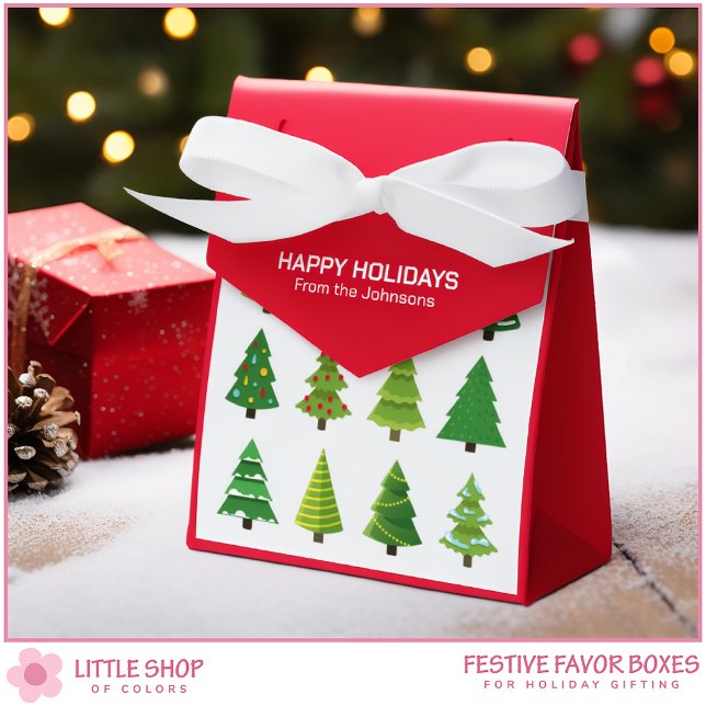 Whimsical Christmas Trees Customisable Favour Box (Creator Uploaded)