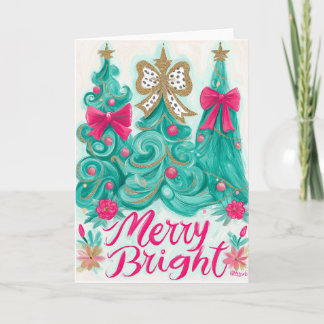 Whimsical Christmas Trees Holiday Card