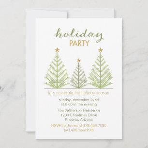 Whimsical Christmas Trees Holiday Party Invitation