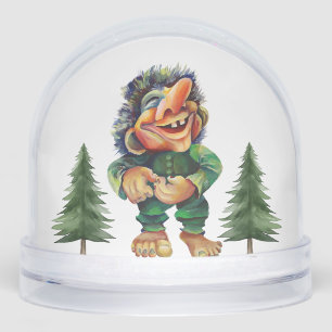 Whimsical Christmas Troll Funny Nordic Scandinavia Snowglobe