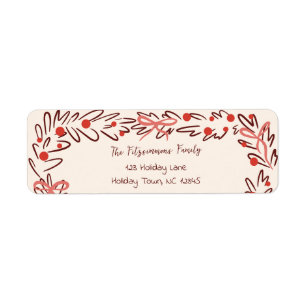 Whimsical Christmas Wreath & Preppy Bows Address
