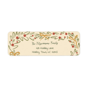 Whimsical Christmas Wreath & Preppy Bows Address