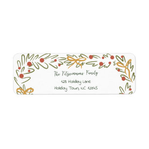 Whimsical Christmas Wreath & Preppy Bows Address