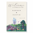 Whimsical Cinderella Castle Wedding Welcome Sign