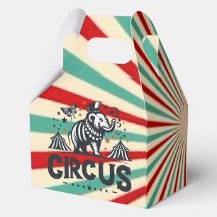 Whimsical Circus Sunburst Kids Birthday Party Favour Box