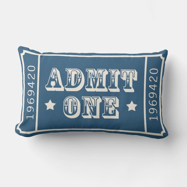 Whimsical Circus Theatre Ticket Admit One Lumbar Cushion (Front)