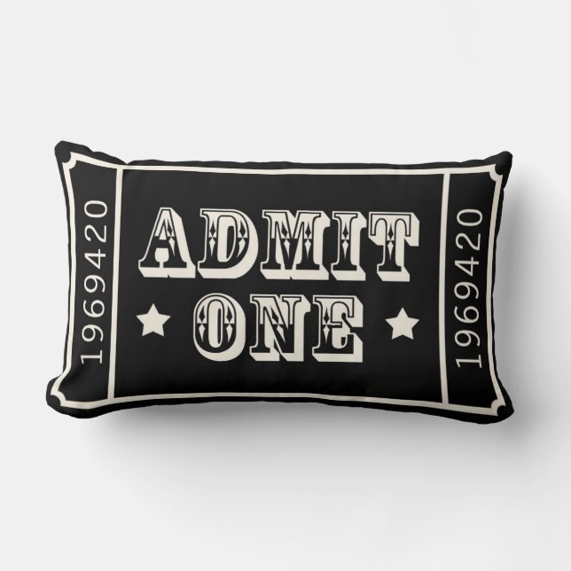 Whimsical Circus Theatre Ticket Admit One Lumbar Cushion (Front)