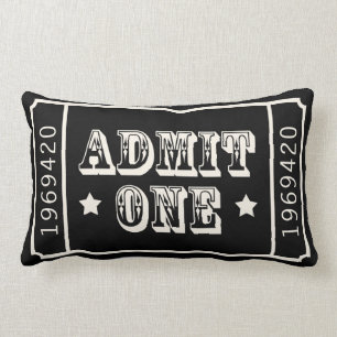 Whimsical Circus Theatre Ticket Admit One Lumbar Cushion