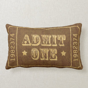 Whimsical Circus Theatre Ticket Admit One Lumbar Cushion