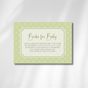 Whimsical Citrus Green Diamond Books For Baby Enclosure Card