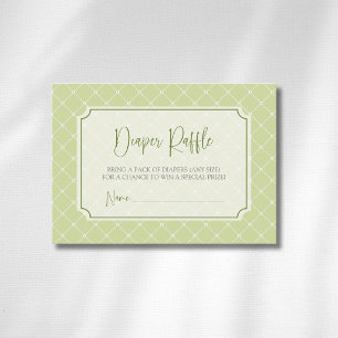 Whimsical Citrus Green Diamond Diaper Raffle Enclosure Card