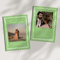 Whimsical Citrus Green Wavy Border Wedding