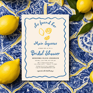 Whimsical Citrus Main Squeeze Funky Bridal Shower Invitation