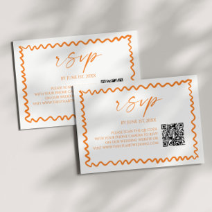Whimsical Citrus Orange QR Code Wedding RSVP Card