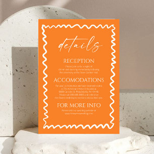 Whimsical Citrus Orange Wedding Details Enclosure Card