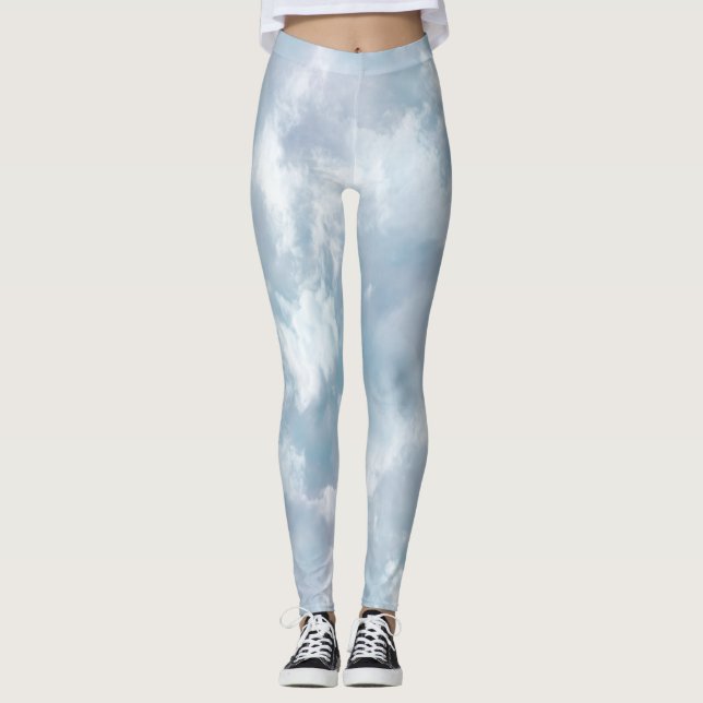 Whimsical Clouds Leggins Leggings (Front)